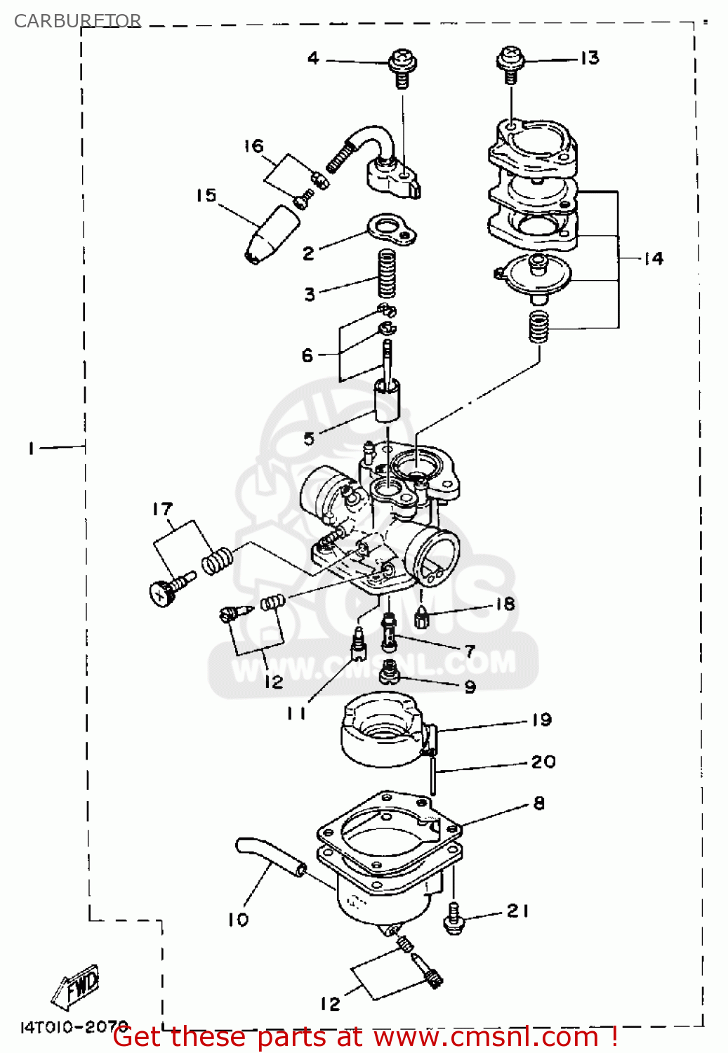 Yamaha CA50K 1983 RIVA CARBURETOR - buy original CARBURETOR spares online