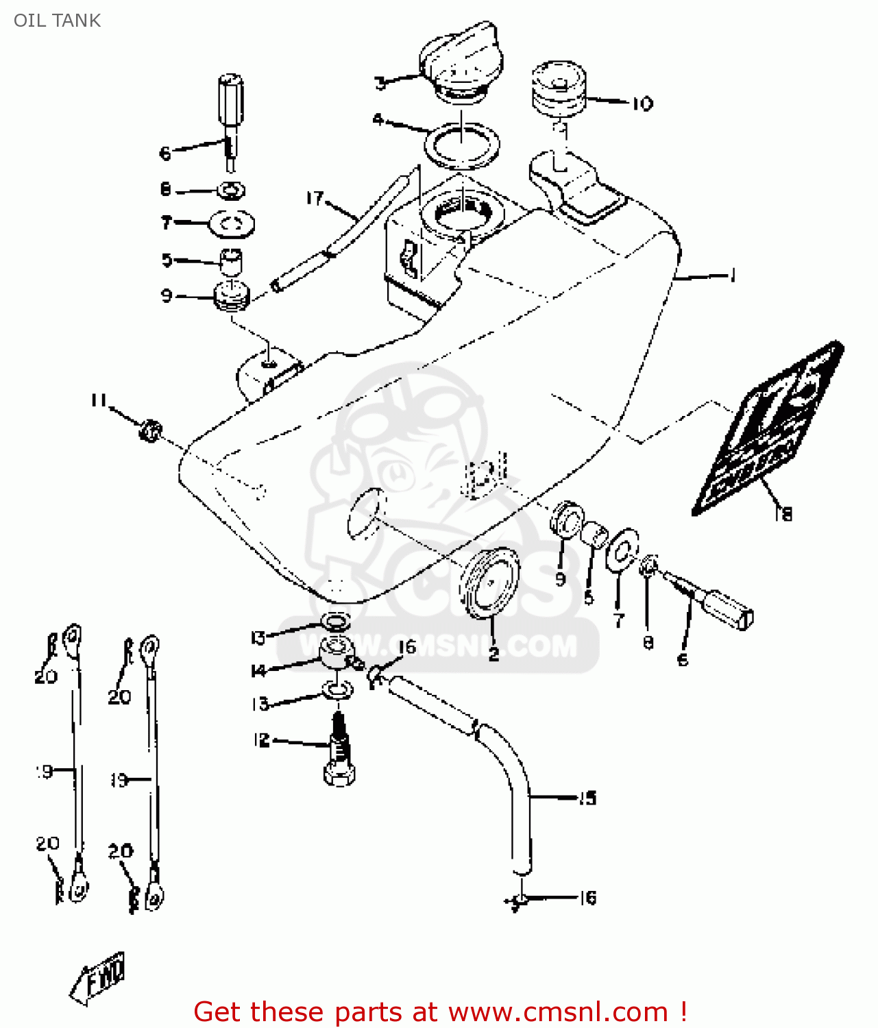 Yamaha CT1 1969 USA OIL TANK - buy original OIL TANK spares online