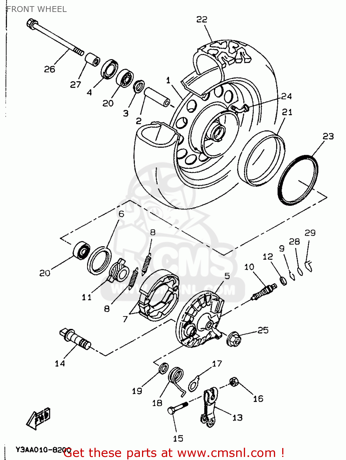 Yamaha Cw50 1990 3wv1 France 203wv-351f2 Front Wheel - Buy Original 