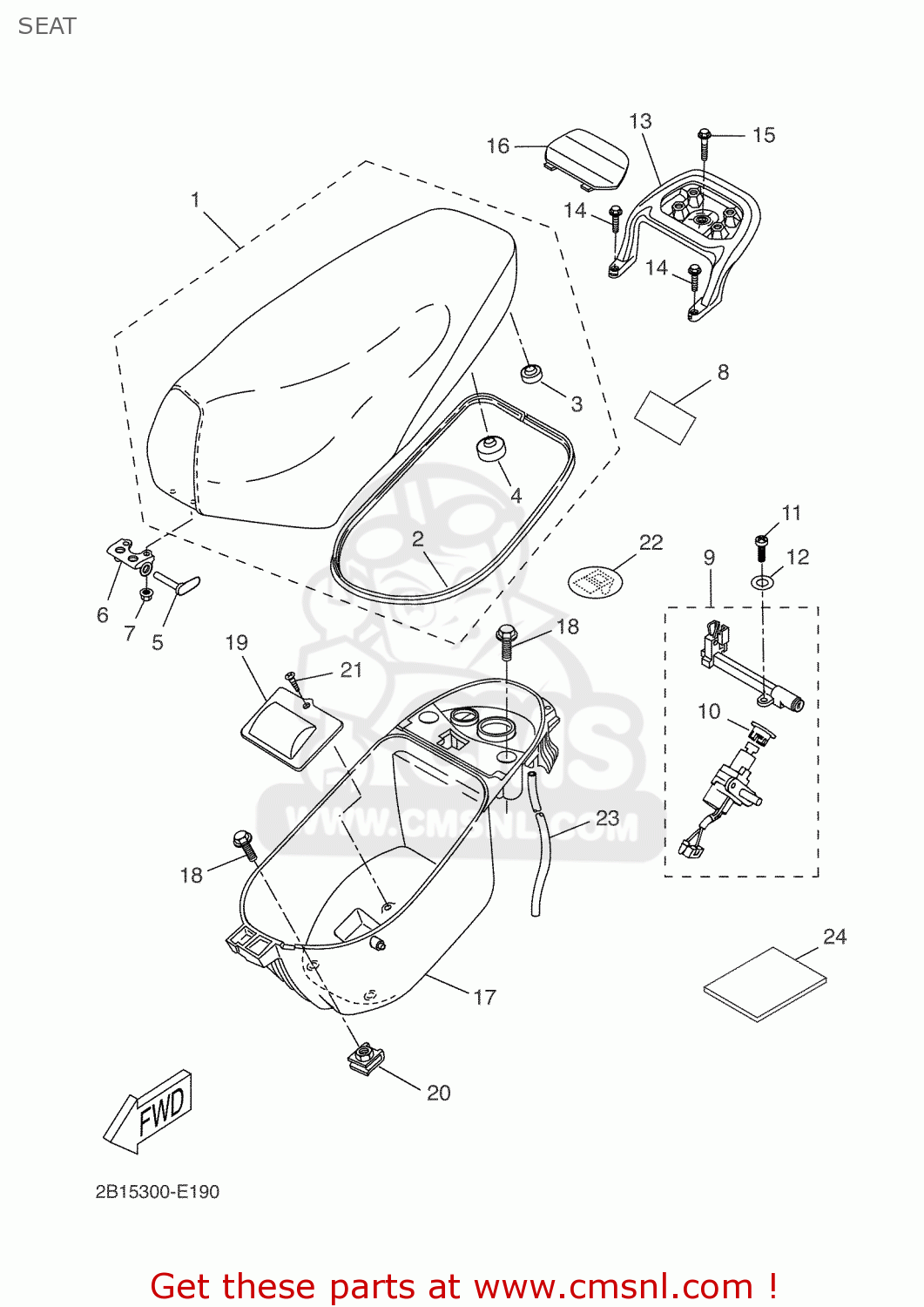 Yamaha CW50RS 2006 2B15 ITALY 1E2B1-300E1 SEAT - buy original SEAT ...