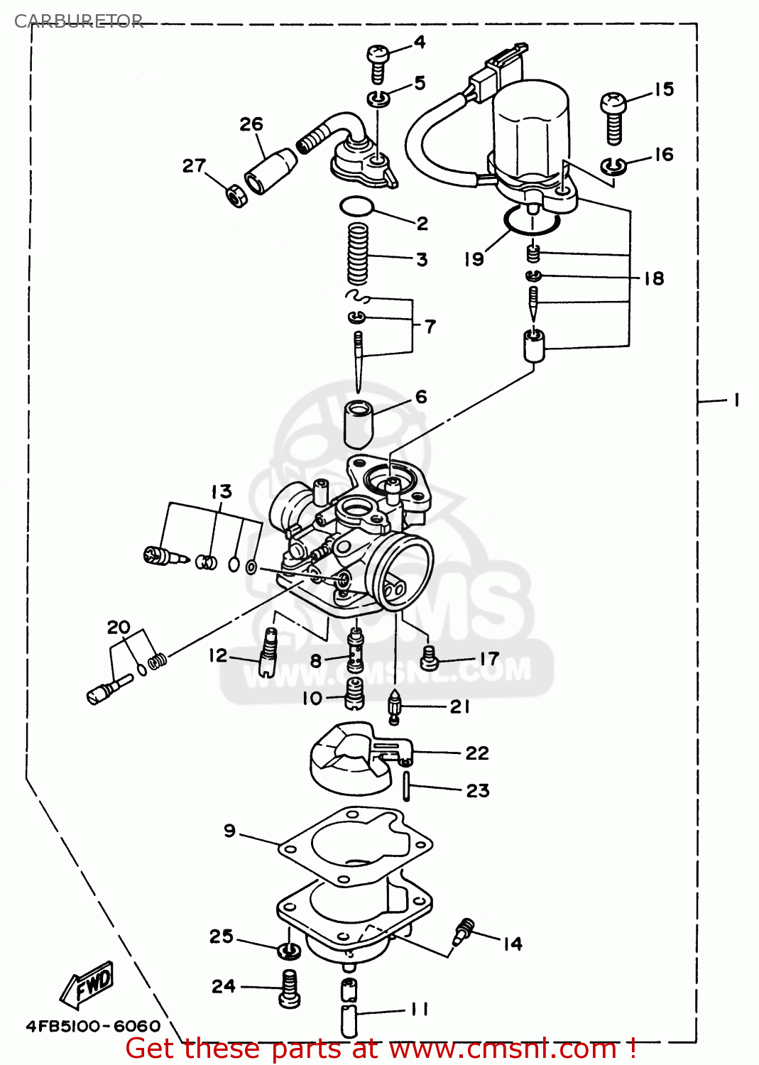 Yamaha CY50J 1997 CARBURETOR - buy original CARBURETOR spares online