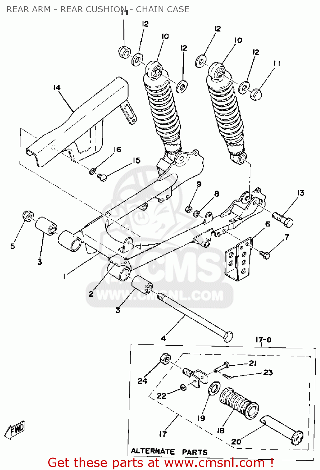 Yamaha DT100 1977 USA CANADA REAR ARM - REAR CUSHION - CHAIN CASE - buy ...