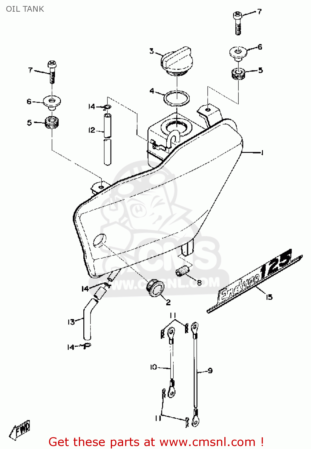 Yamaha Dt125 1974 Usa Oil Tank Buy Original Oil Tank Spares Online