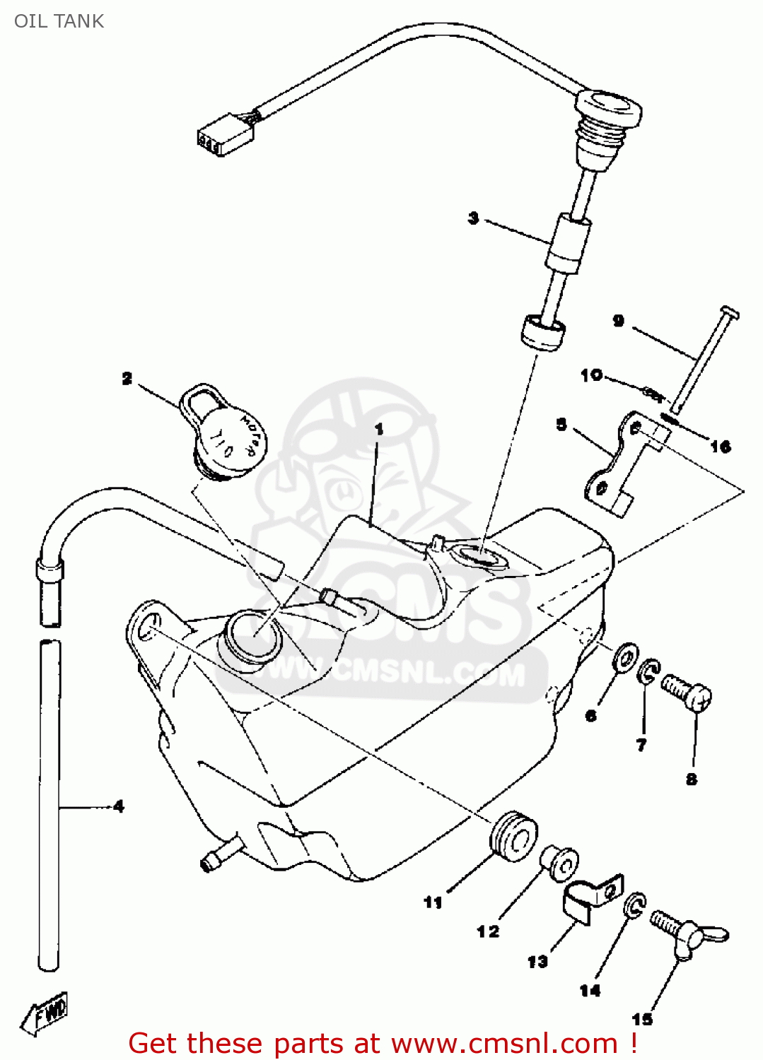 Yamaha DT125 1978 USA OIL TANK - buy original OIL TANK spares online