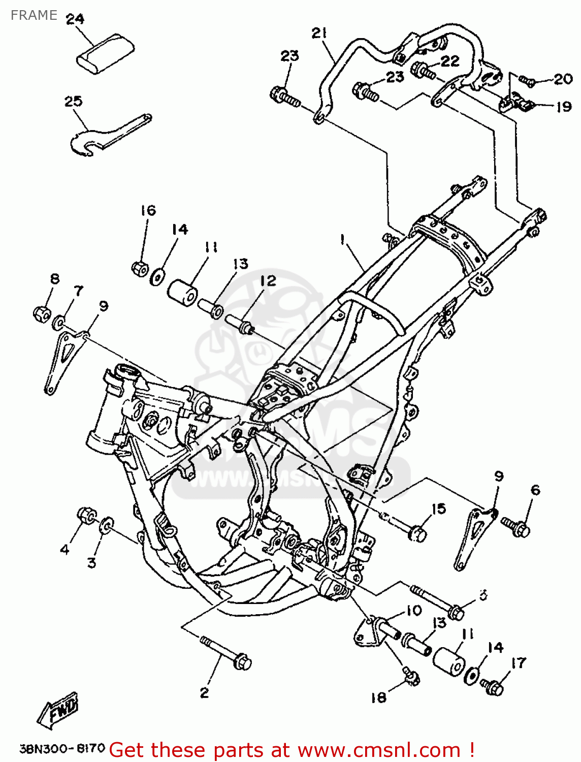 Yamaha DT125 1995 3RM7 FRANCE 253RM-351F1 FRAME - buy original FRAME ...