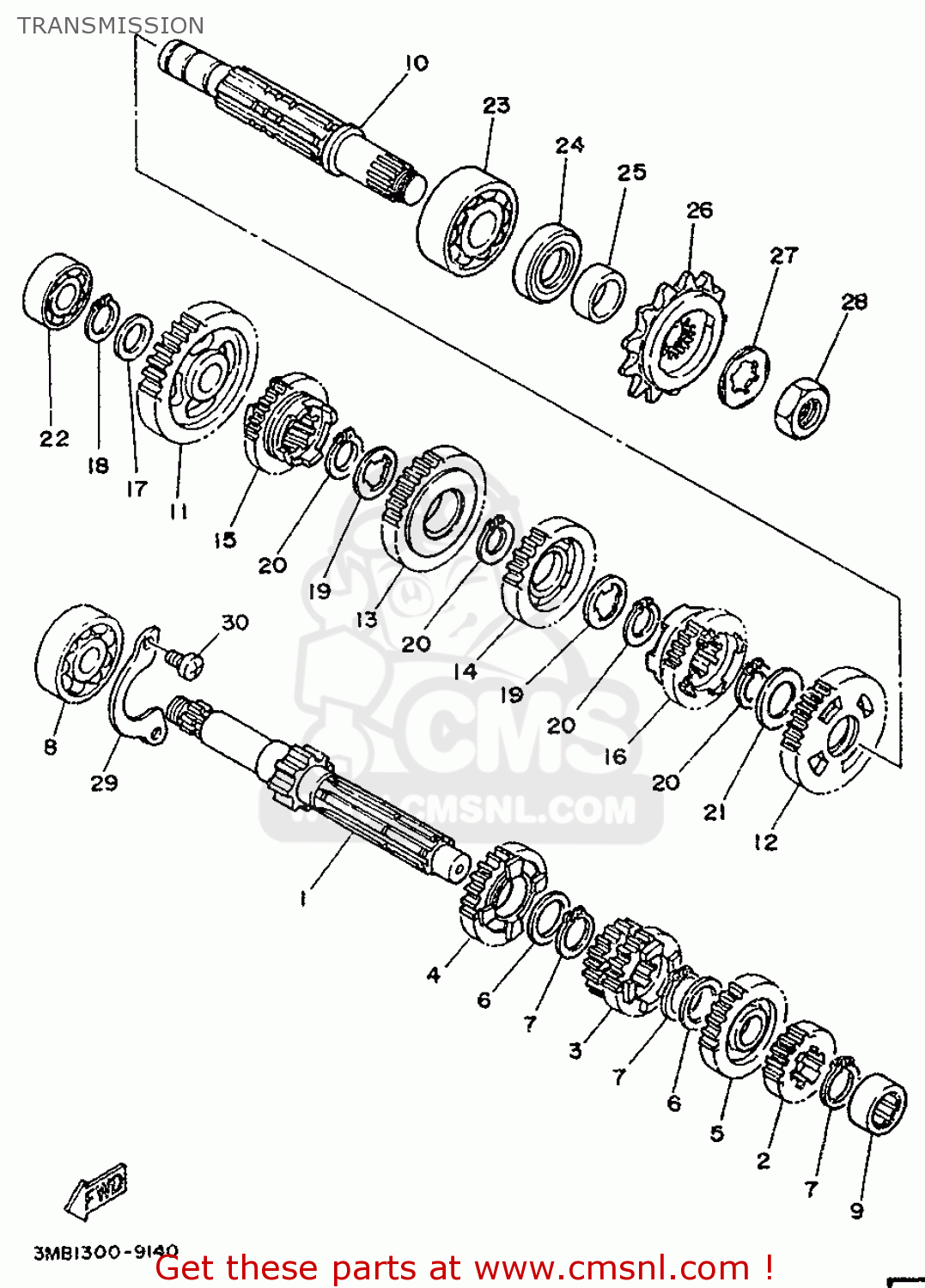 Yamaha DT125E 1991 4BL1 EUROPE 214BL-300F1 TRANSMISSION - buy original ...