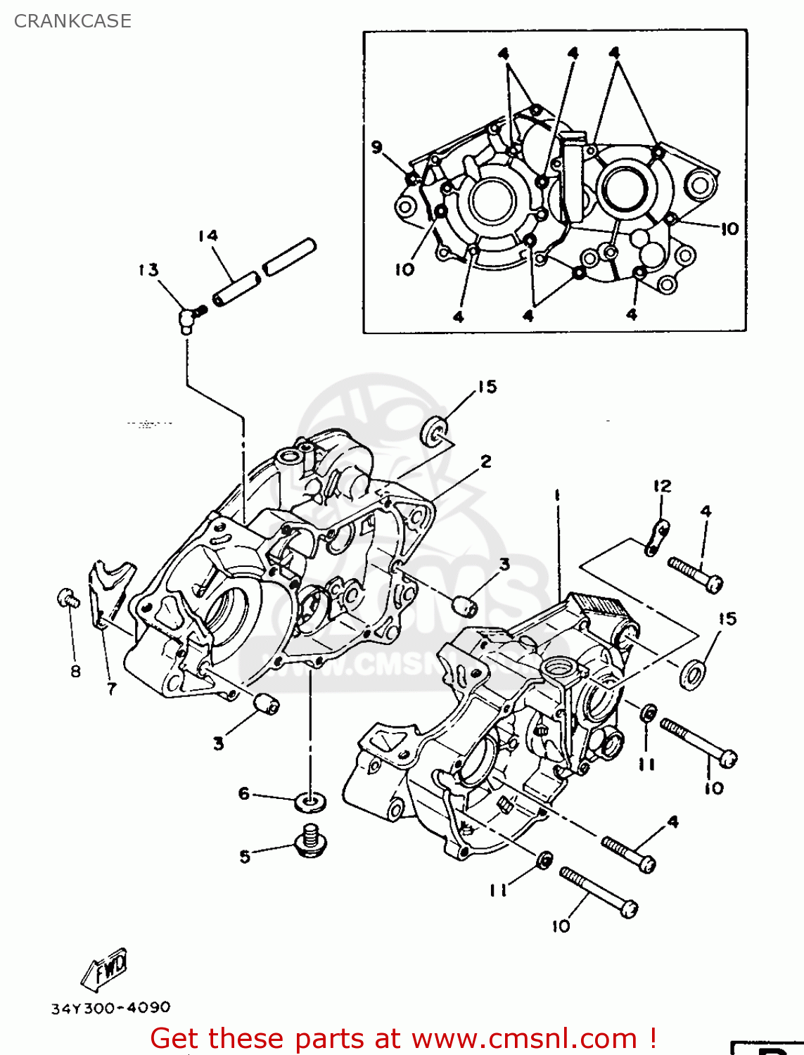 Yamaha DT125LC 1986 35E SWITZERLAND 2635E-361E1 CRANKCASE - buy ...