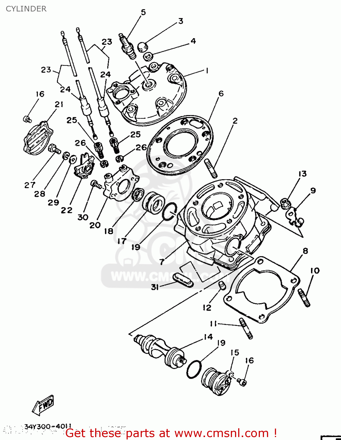 Yamaha DT125LC 1987 35E SWITZERLAND 2735E-361E1 CYLINDER - buy original ...