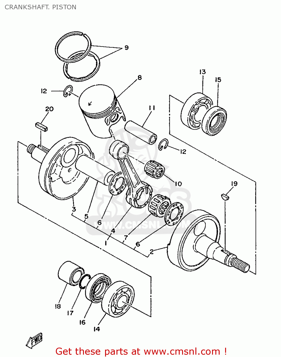 Yamaha DT125MX 1986 4J3 FRANCE 264J3-351F1 CRANKSHAFT. PISTON - buy ...