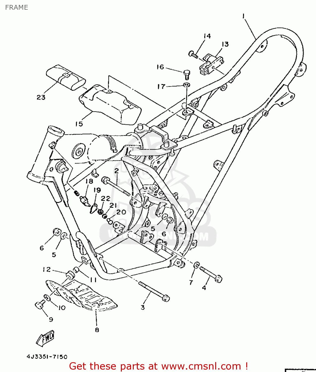 Yamaha DT125MX 1987 4J3 FRANCE 274J3-351F1 FRAME - buy original FRAME ...