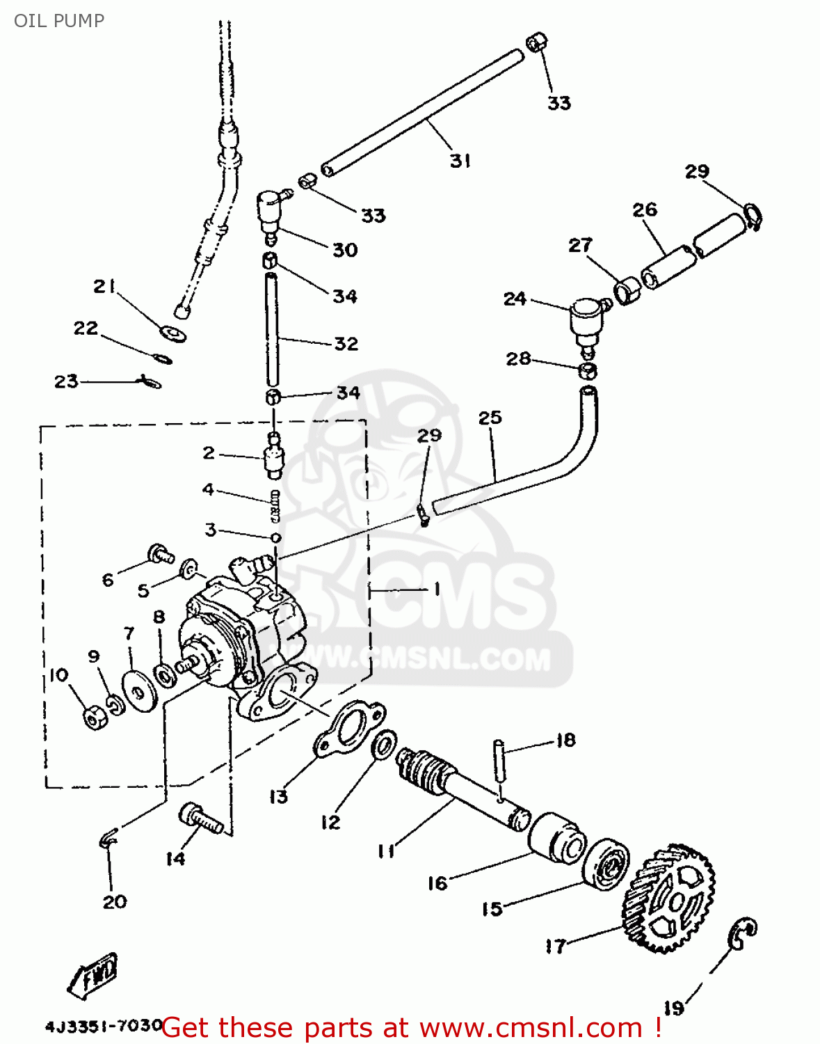 Yamaha DT125MX 1987 4J3 FRANCE 274J3-351F1 OIL PUMP - buy original OIL ...