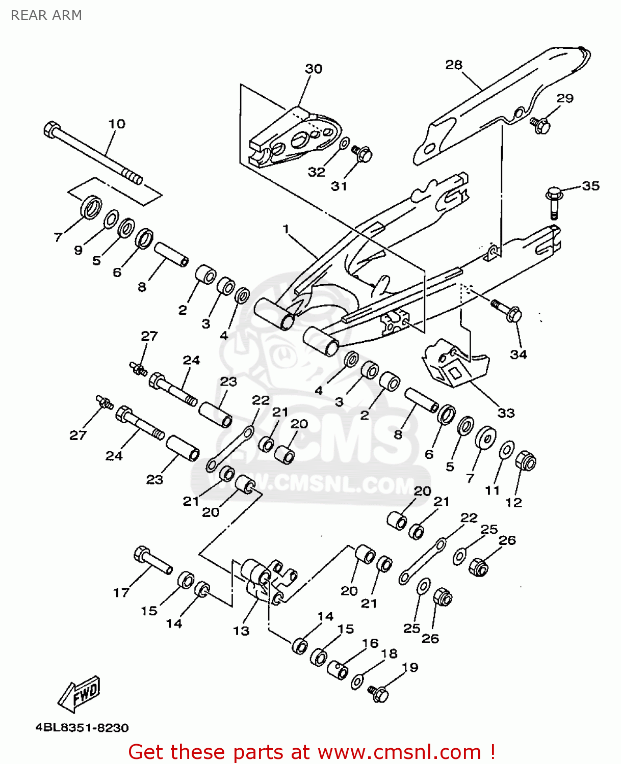 Yamaha DT125R 1999 3RMF FRANCE 293RM-351FA REAR ARM - buy original REAR ...