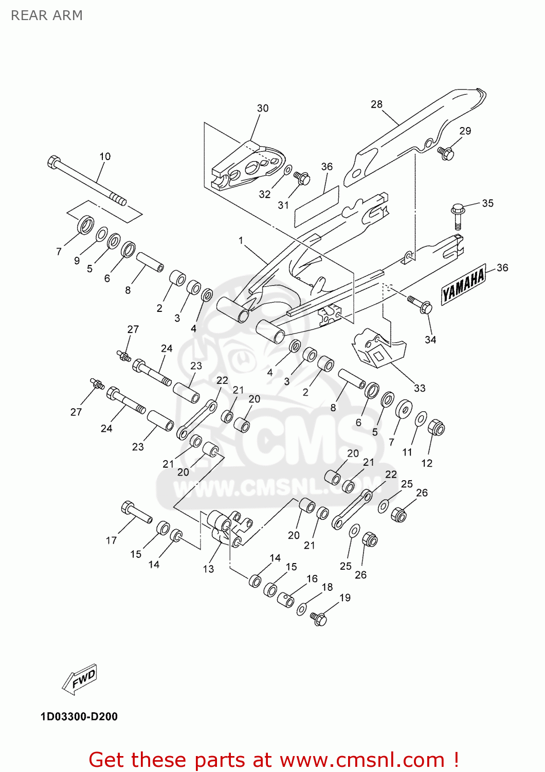 Yamaha DT125RE 2005 1D03 ENGLAND 1D1D0-310EA REAR ARM - buy original ...