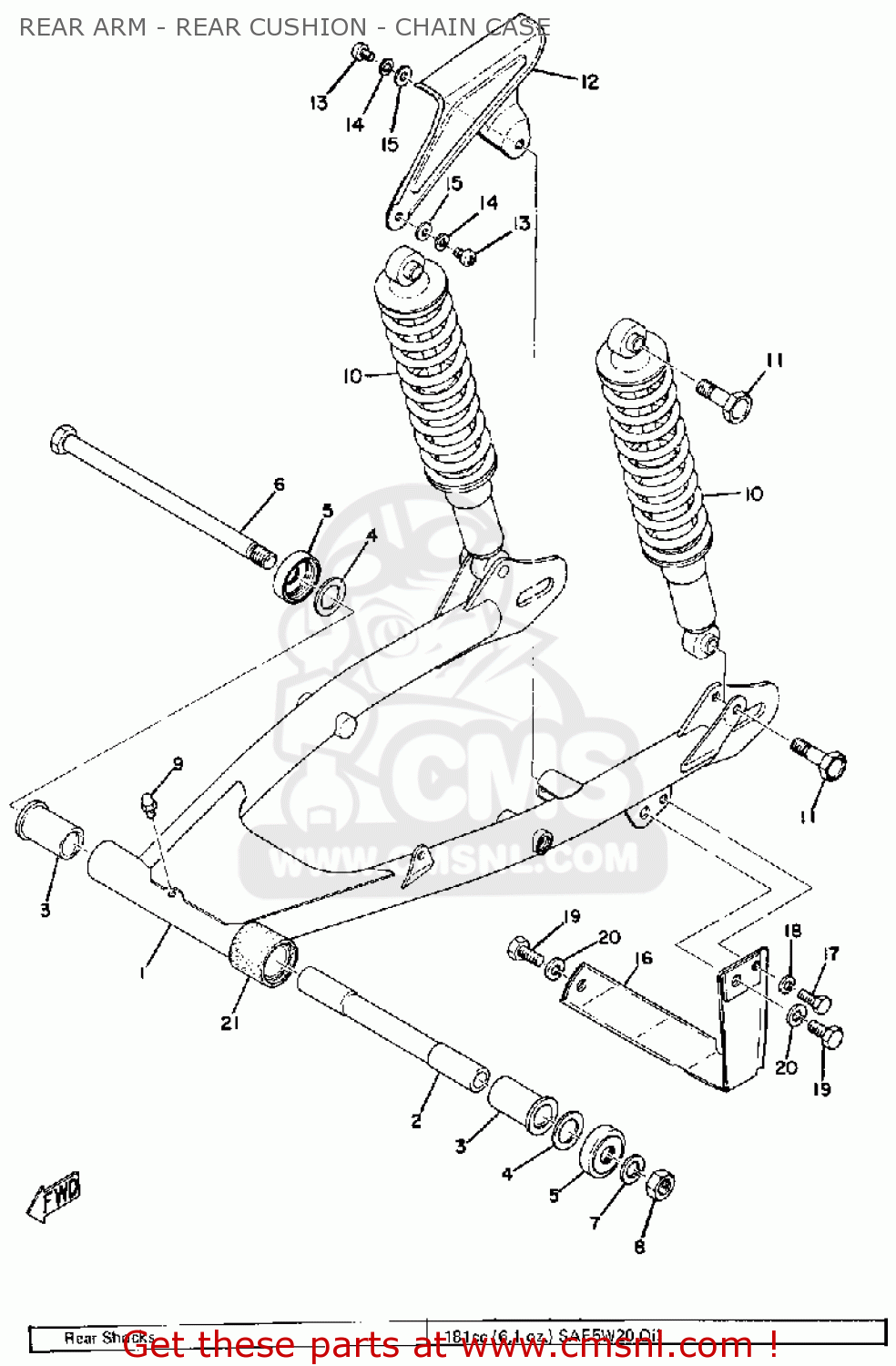 Yamaha DT175 1975 USA parts lists and schematics