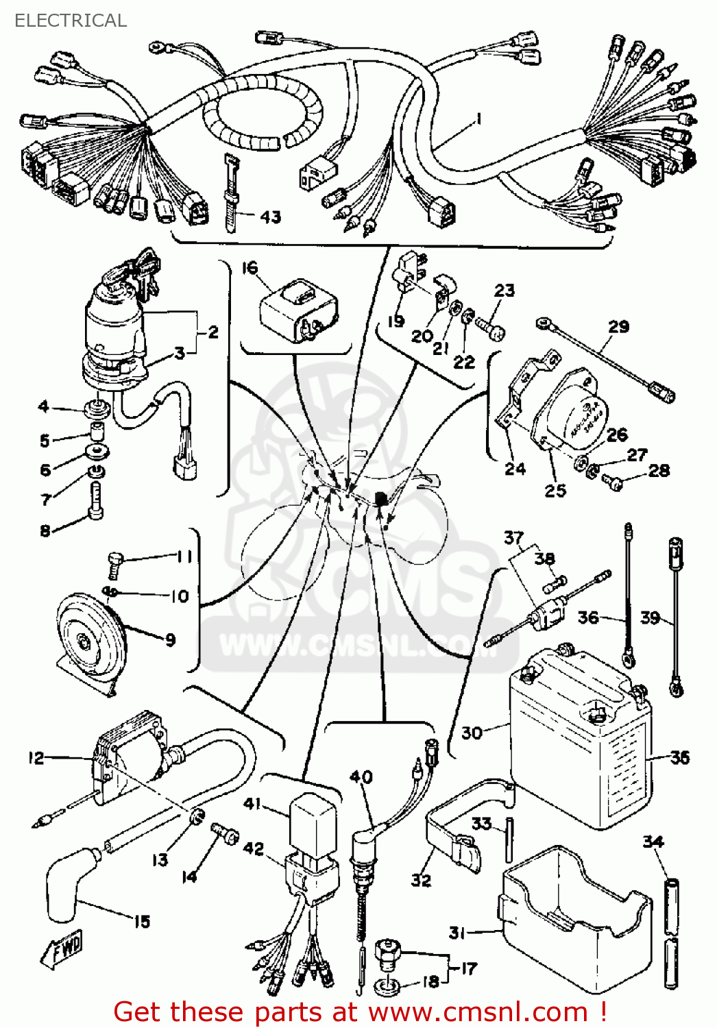 Yamaha DT175 1979 USA ELECTRICAL - buy original ELECTRICAL ... cat 5 wire schematic 