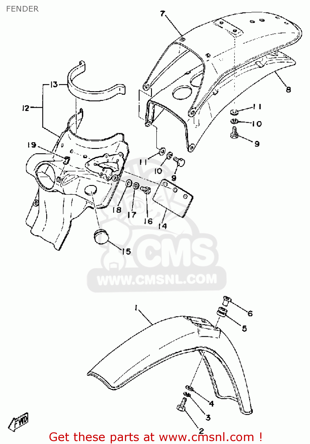 Yamaha Dt175 1979 Usa Fender - Buy Original Fender Spares Online