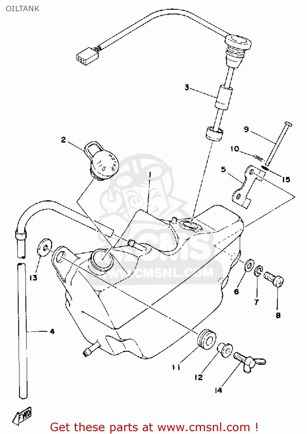 Yamaha DT175 1979 USA OILTANK buy original OILTANK spares online