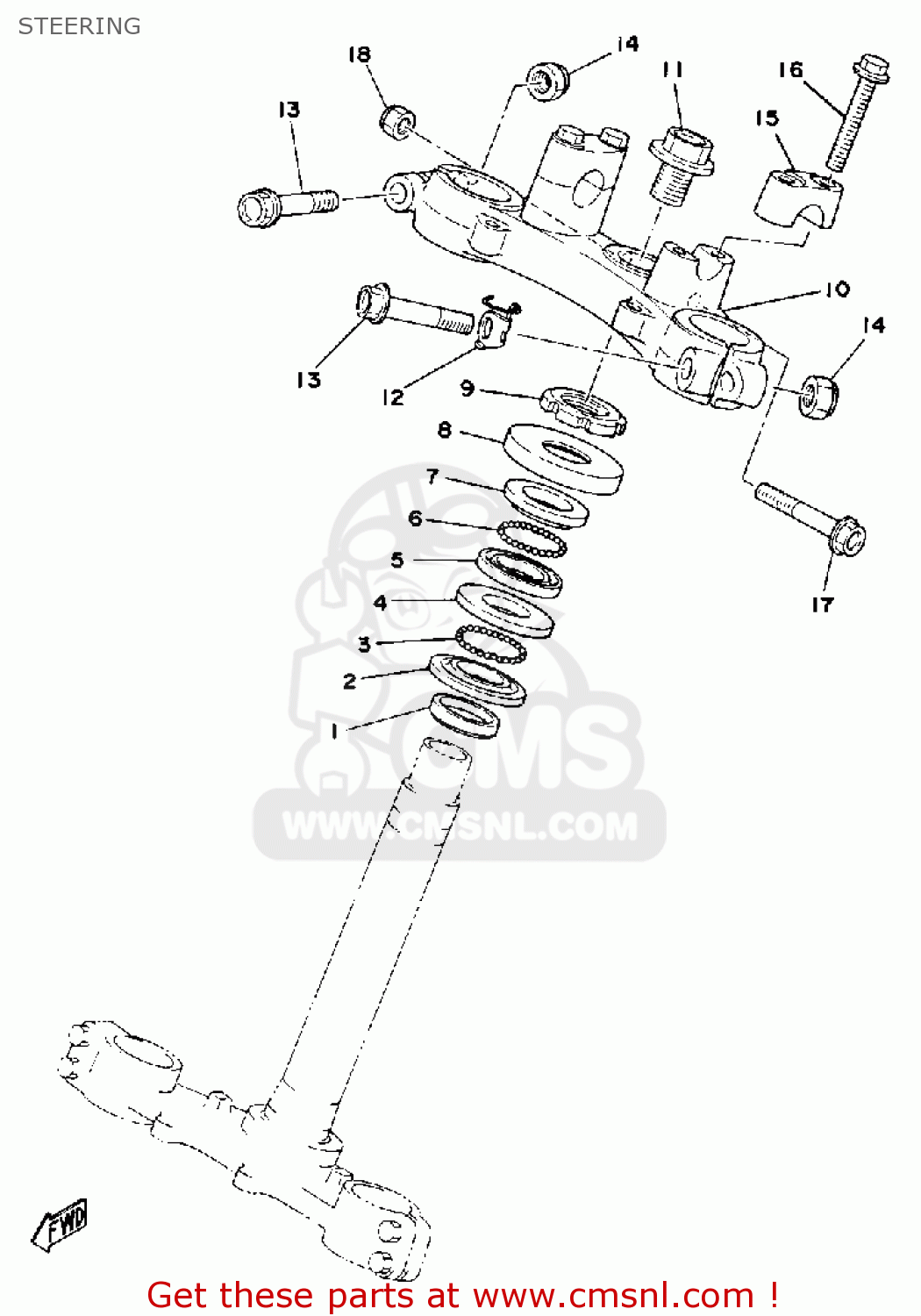 Yamaha DT175 1979 USA STEERING - buy original STEERING spares online