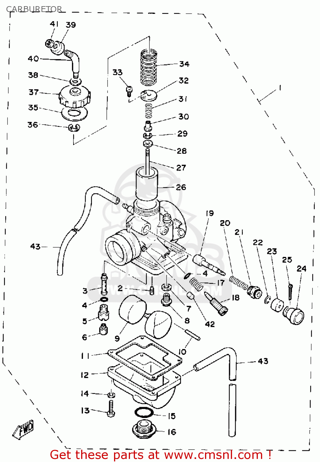 Yamaha Dt175 1980 (a) Usa Carburetor - schematic partsfiche heil schematics 