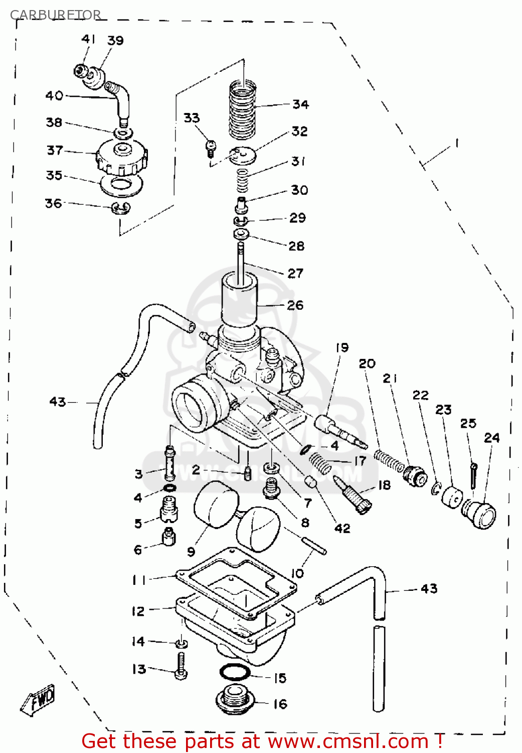 Yamaha DT175 1980 (A) USA CARBURETOR - buy original ... pump float wiring diagram 