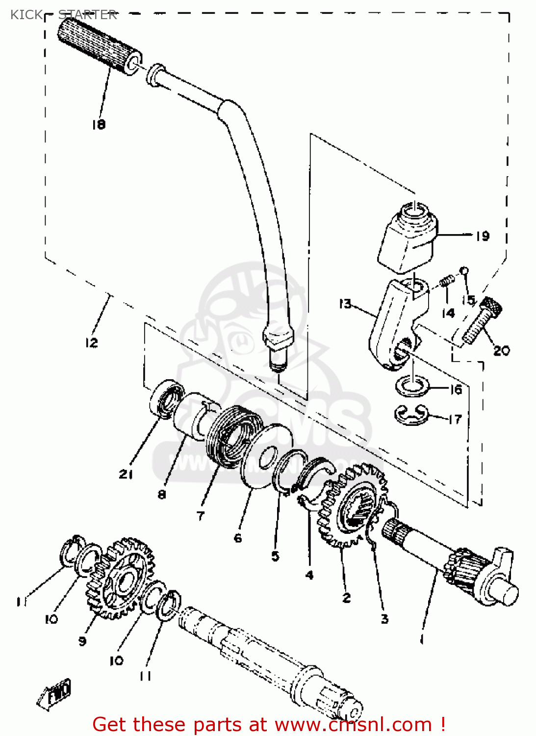 Yamaha DT175 1981 (B) USA KICK STARTER buy original KICK STARTER
