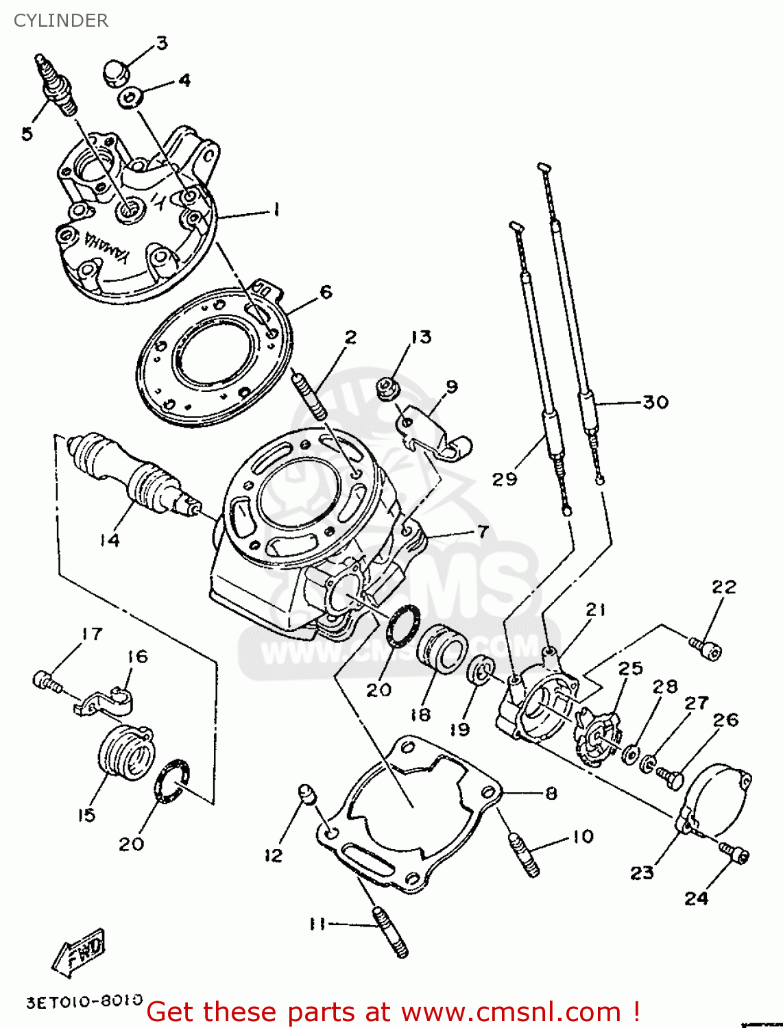 Yamaha DT200R 1988 2YY1 FRANCE 282YY351F1 CYLINDER buy original