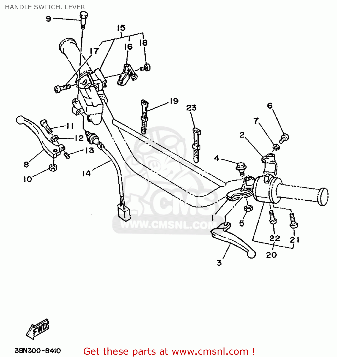 Yamaha DT200R 1988 2YY1 FRANCE 282YY351F1 HANDLE SWITCH. LEVER buy