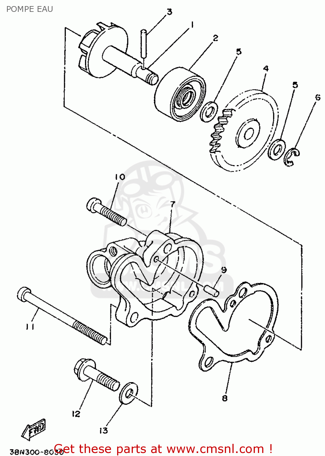 Yamaha DT200R 1988 2YY1 FRANCE 282YY351F1 POMPE EAU buy original