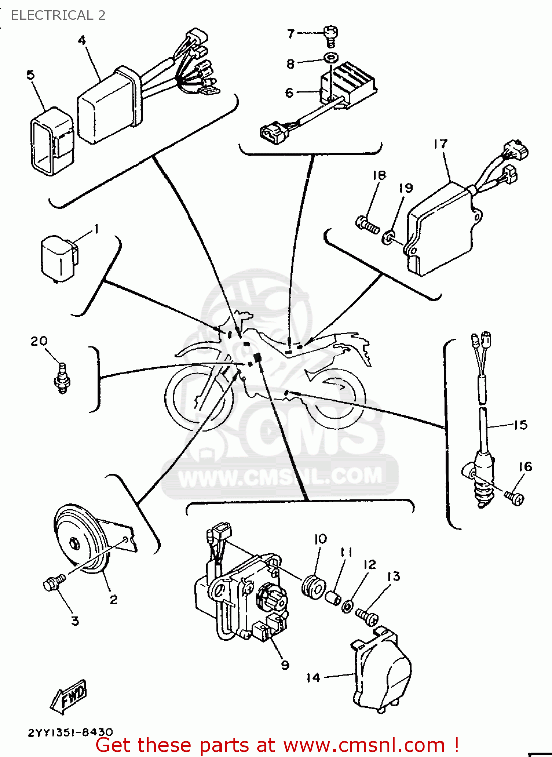 Yamaha DT200R 1989 2YY1 EUROPE 292YY300E1 ELECTRICAL 2 buy original