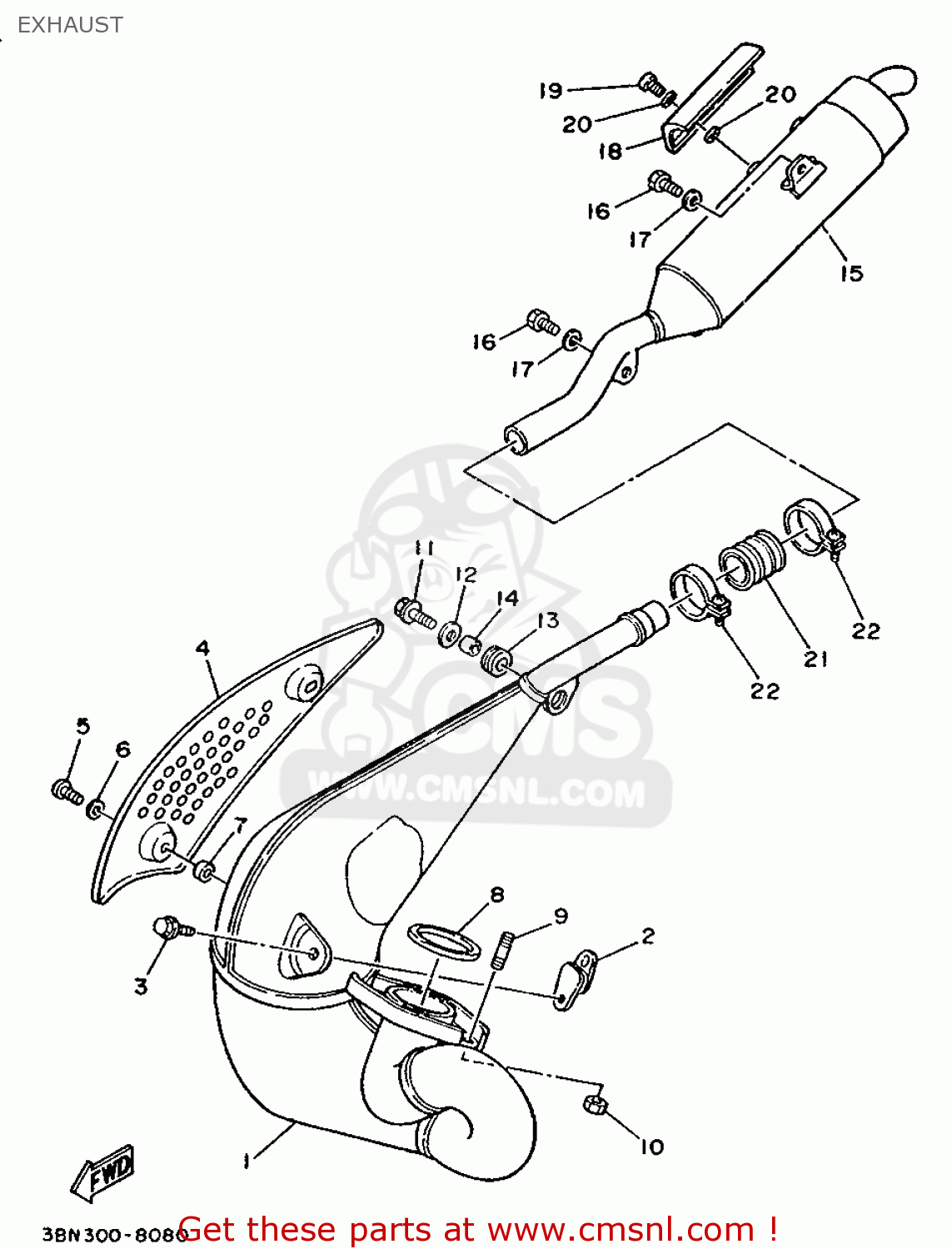 Yamaha DT200R 1989 2YY1 EUROPE 292YY300E1 EXHAUST buy original