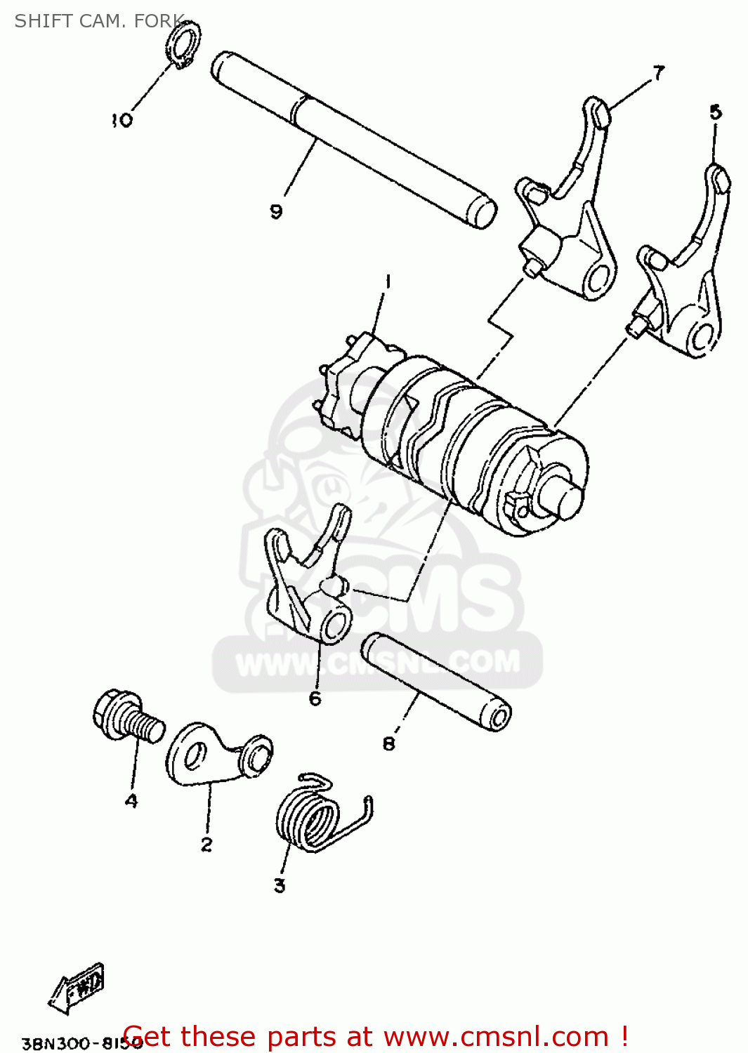 Yamaha DT200R 1989 2YY1 EUROPE 292YY300E1 SHIFT CAM. FORK buy
