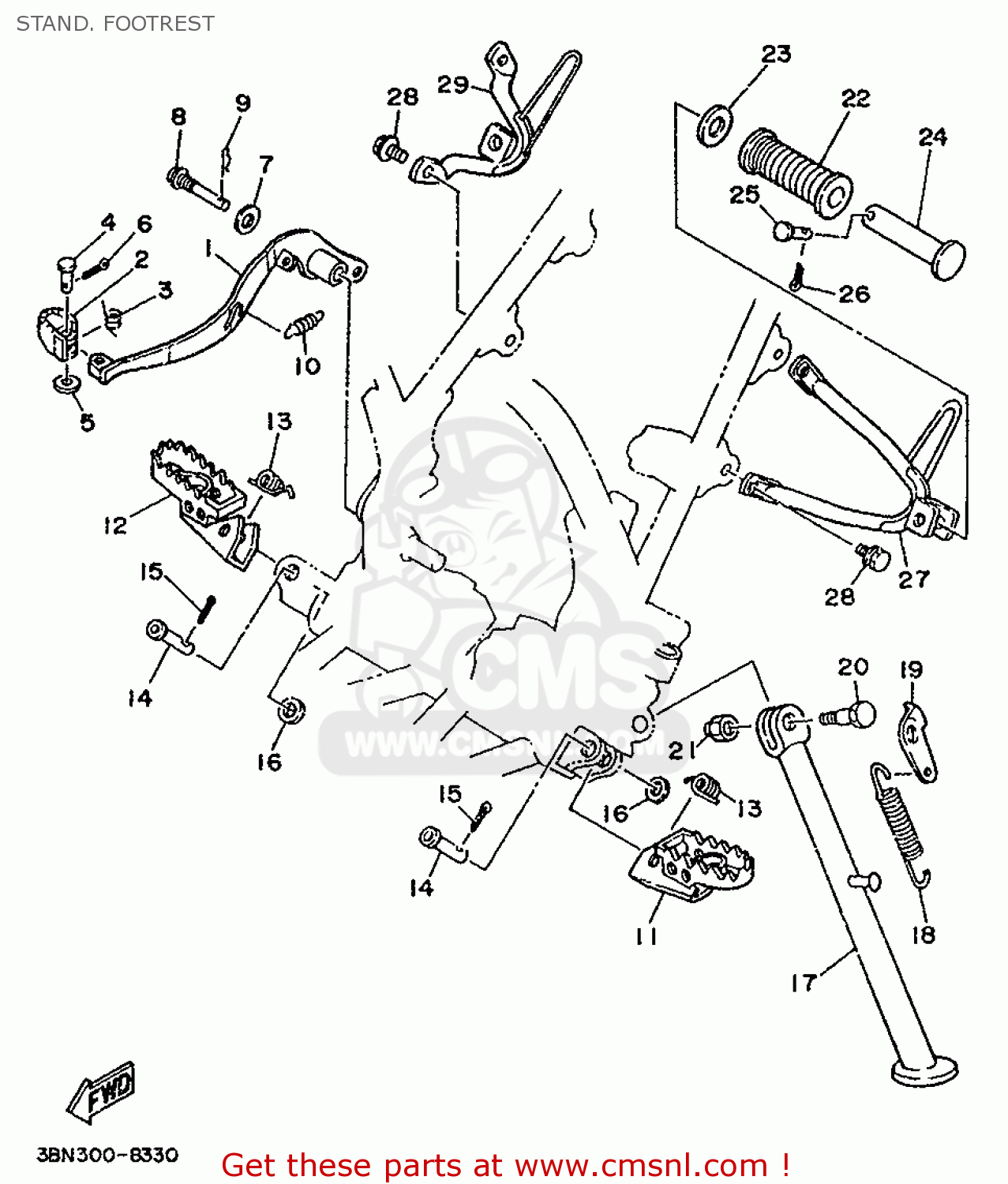 Yamaha DT200R 1989 2YY1 EUROPE 292YY300E1 STAND. FOOTREST buy