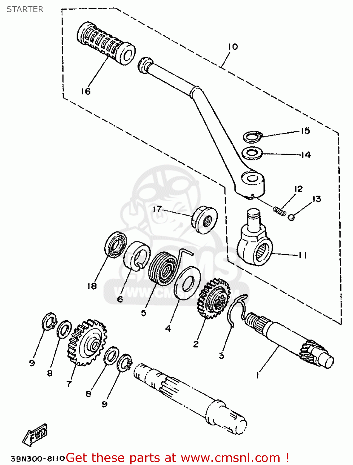 Yamaha DT200R 1989 2YY1 EUROPE 292YY300E1 STARTER buy original