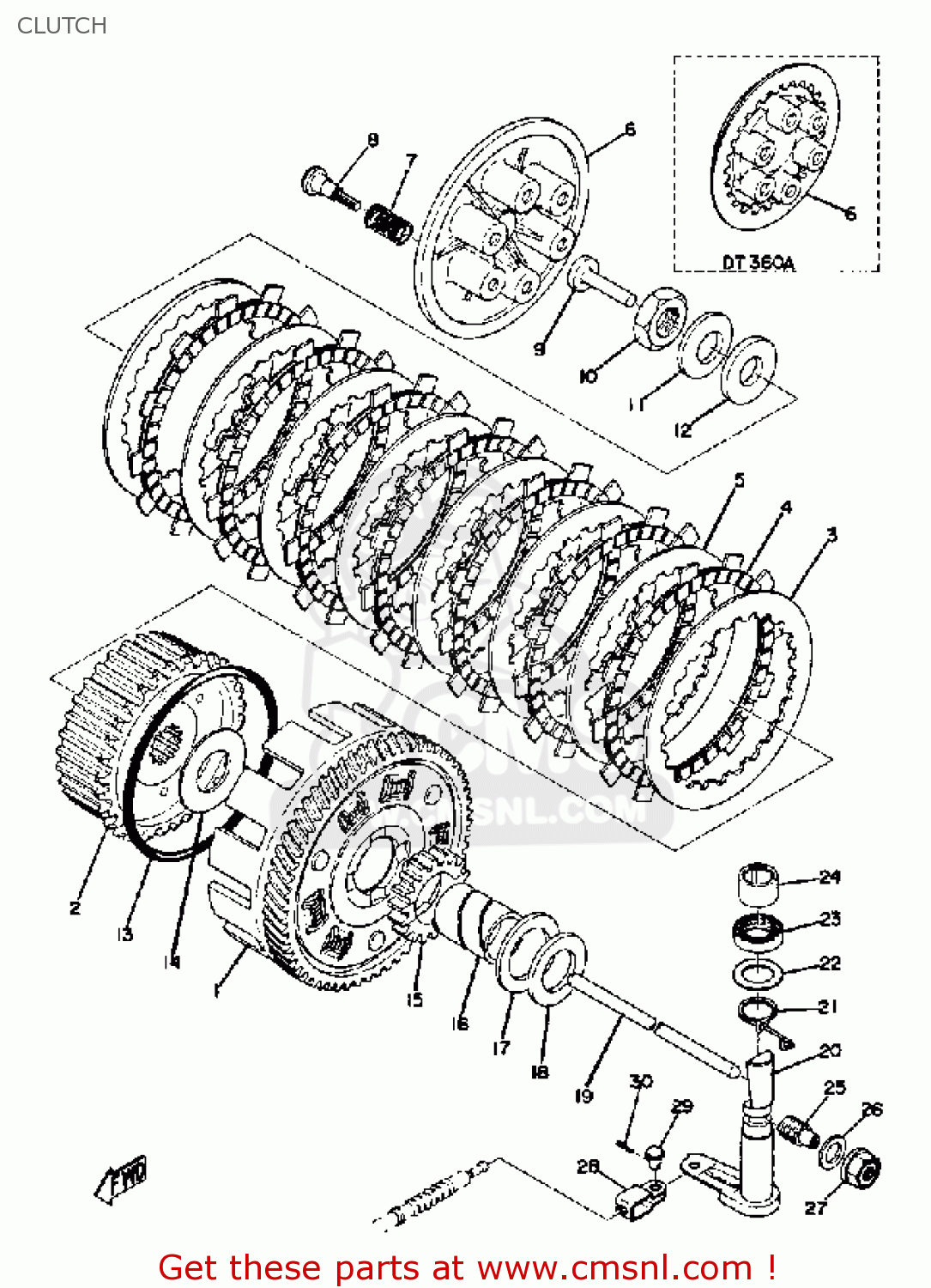 Yamaha DT250 1974 USA CLUTCH - buy original CLUTCH spares online