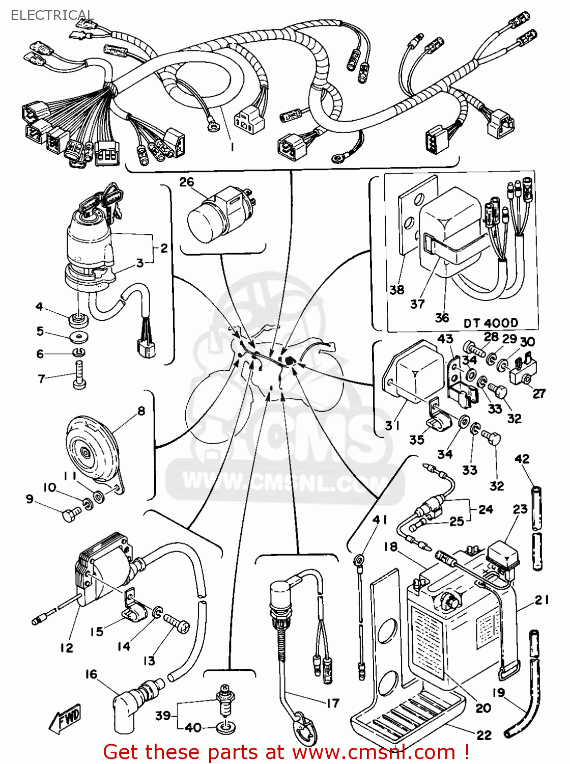 Yamaha DT250 1977 USA ELECTRICAL buy original ELECTRICAL spares online