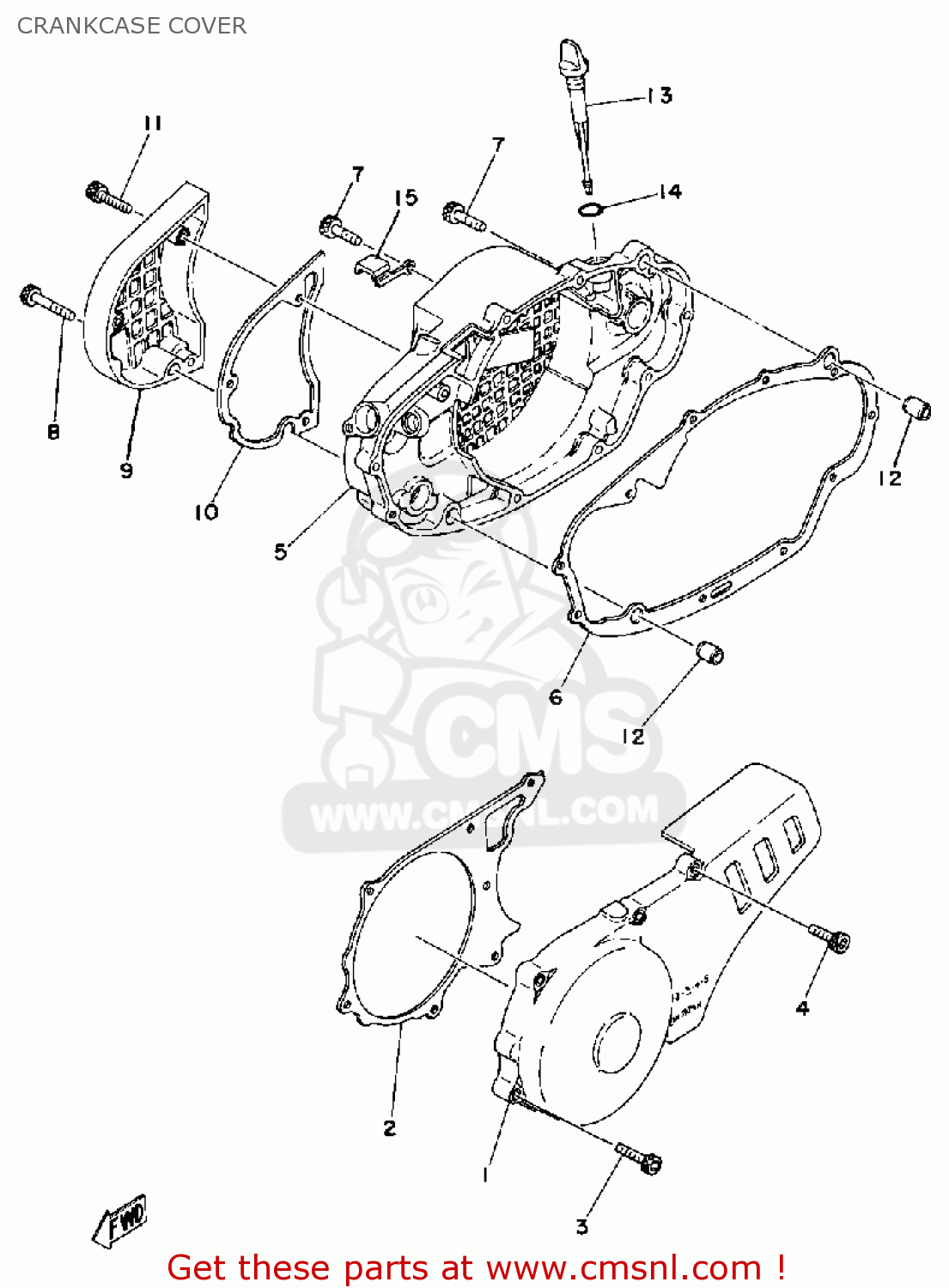 Yamaha DT250 1979 USA CRANKCASE COVER - buy original CRANKCASE COVER ...