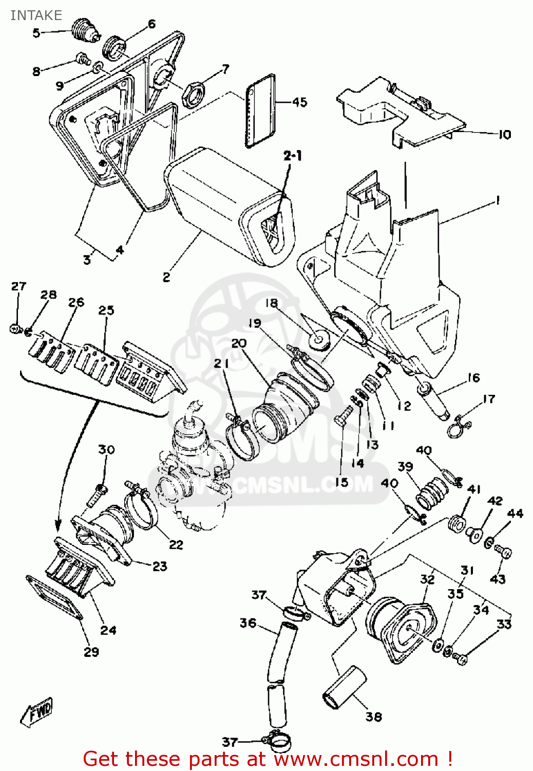 Yamaha DT250 1979 USA INTAKE - buy original INTAKE spares online