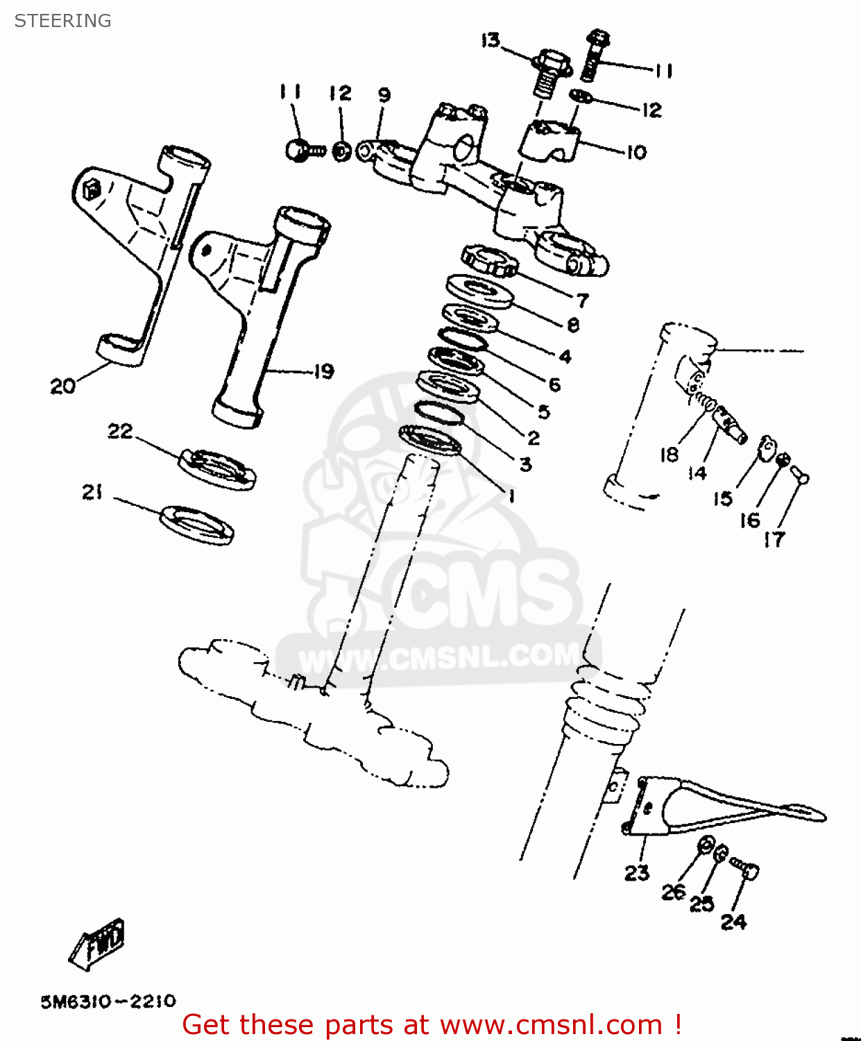 Yamaha DT50MX 1986 1JY HOLLAND 261JY-341E1 STEERING - buy original ...