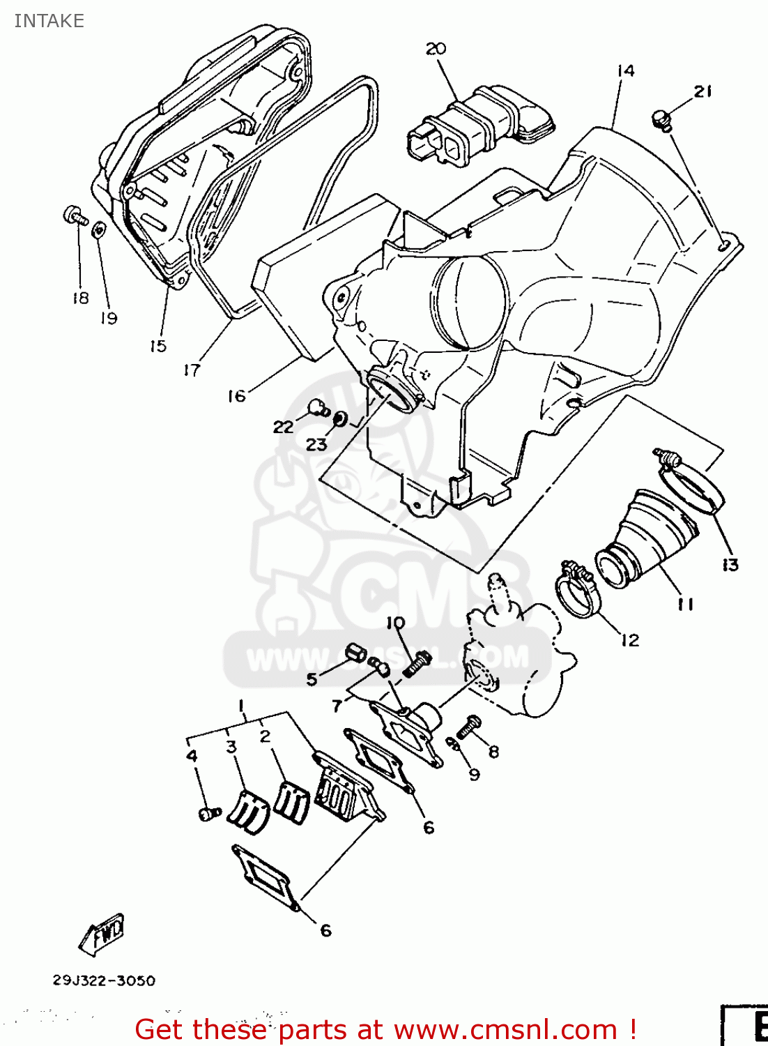 Yamaha DT50MX 1986 29J SWEDEN 2629J-322E1 INTAKE - buy original INTAKE ...