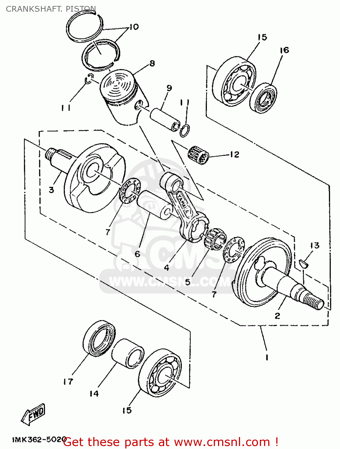 Yamaha Dt50mx 1988 3dg1 Norway 283dg-321e1 Crankshaft. Piston - Buy 