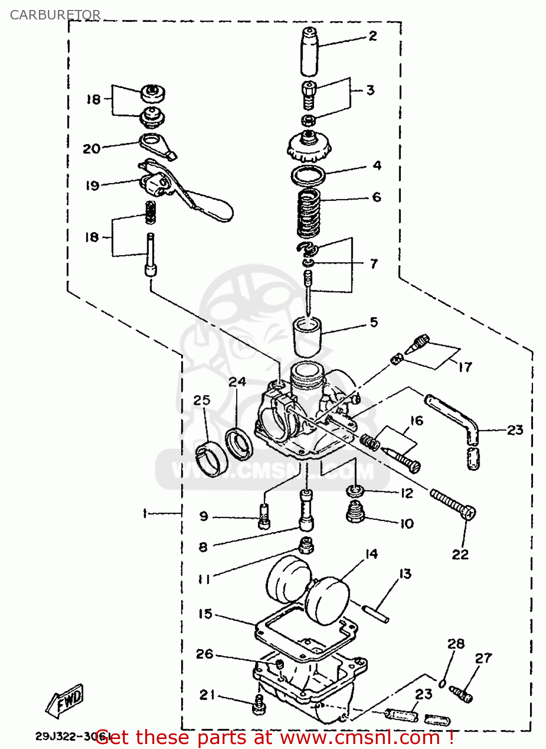 Yamaha DT50MX 1989 3TG1 SWEDEN 293TG-322E1 CARBURETOR - buy original ...