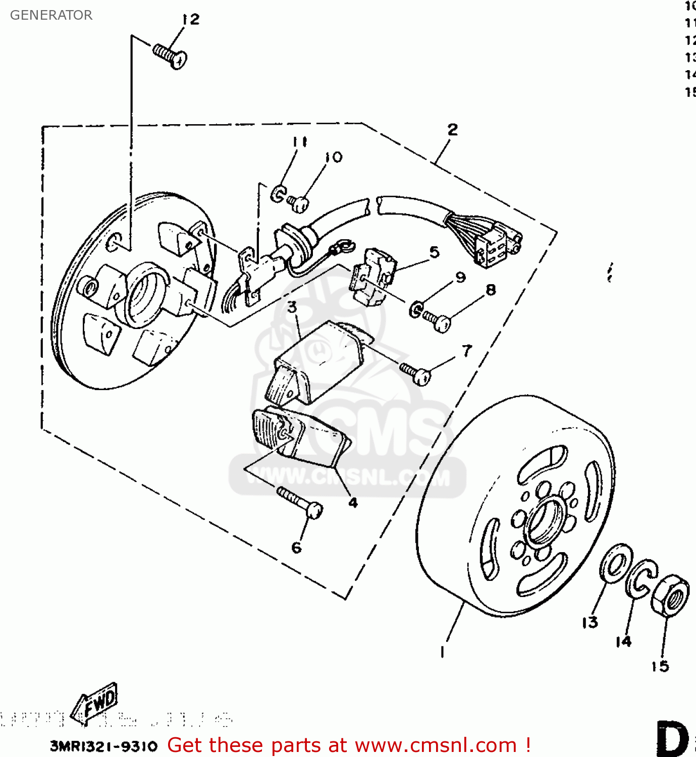 Yamaha DT50R 1991 3MN2 GERMANY 213MN-332G1 GENERATOR - buy original ...