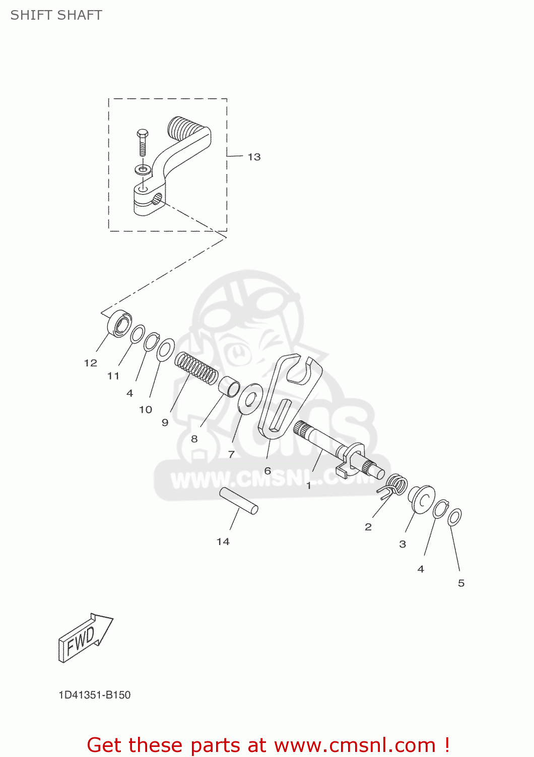 Yamaha DT50R 2005 2C27 ITALY 1D2C2-300E4 SHIFT SHAFT - buy original ...