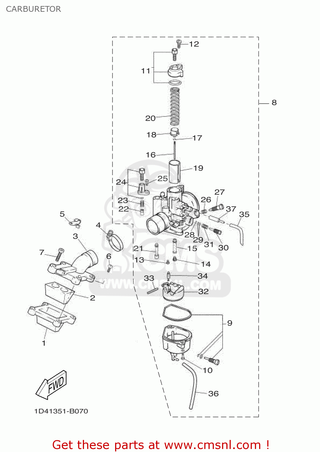 Yamaha DT50R 2005 2C27 SWEDEN 1D2C2-300S4 CARBURETOR - buy original ...