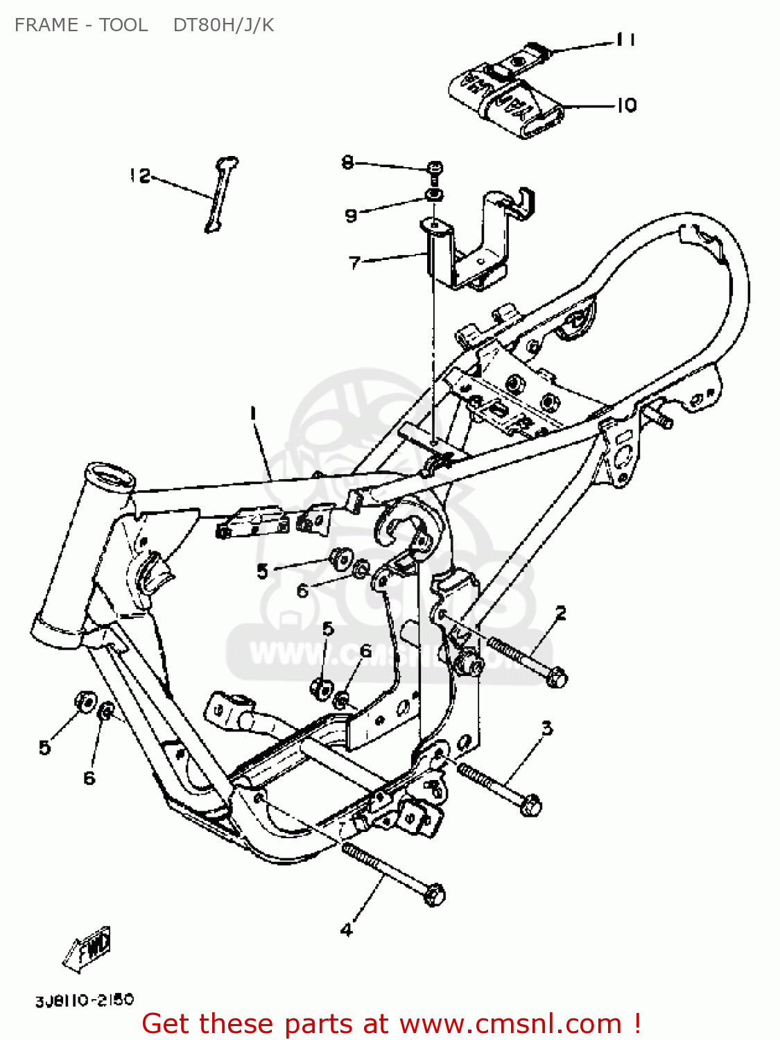 Yamaha DT80 1983 (D) USA FRAME - TOOL DT80H/J/K - buy original FRAME ...