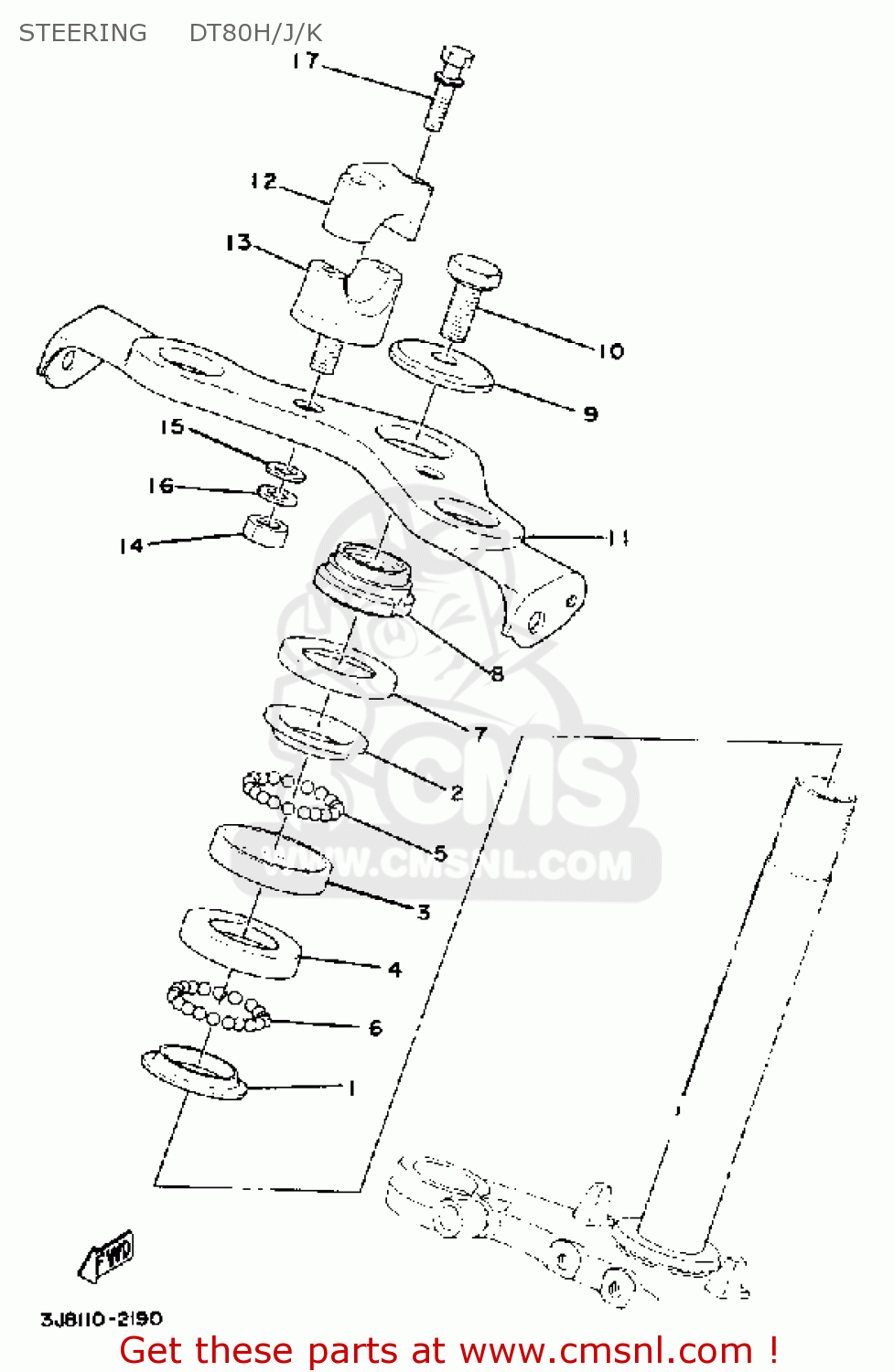 Yamaha DT80 1983 (D) USA STEERING DT80H/J/K - buy original STEERING