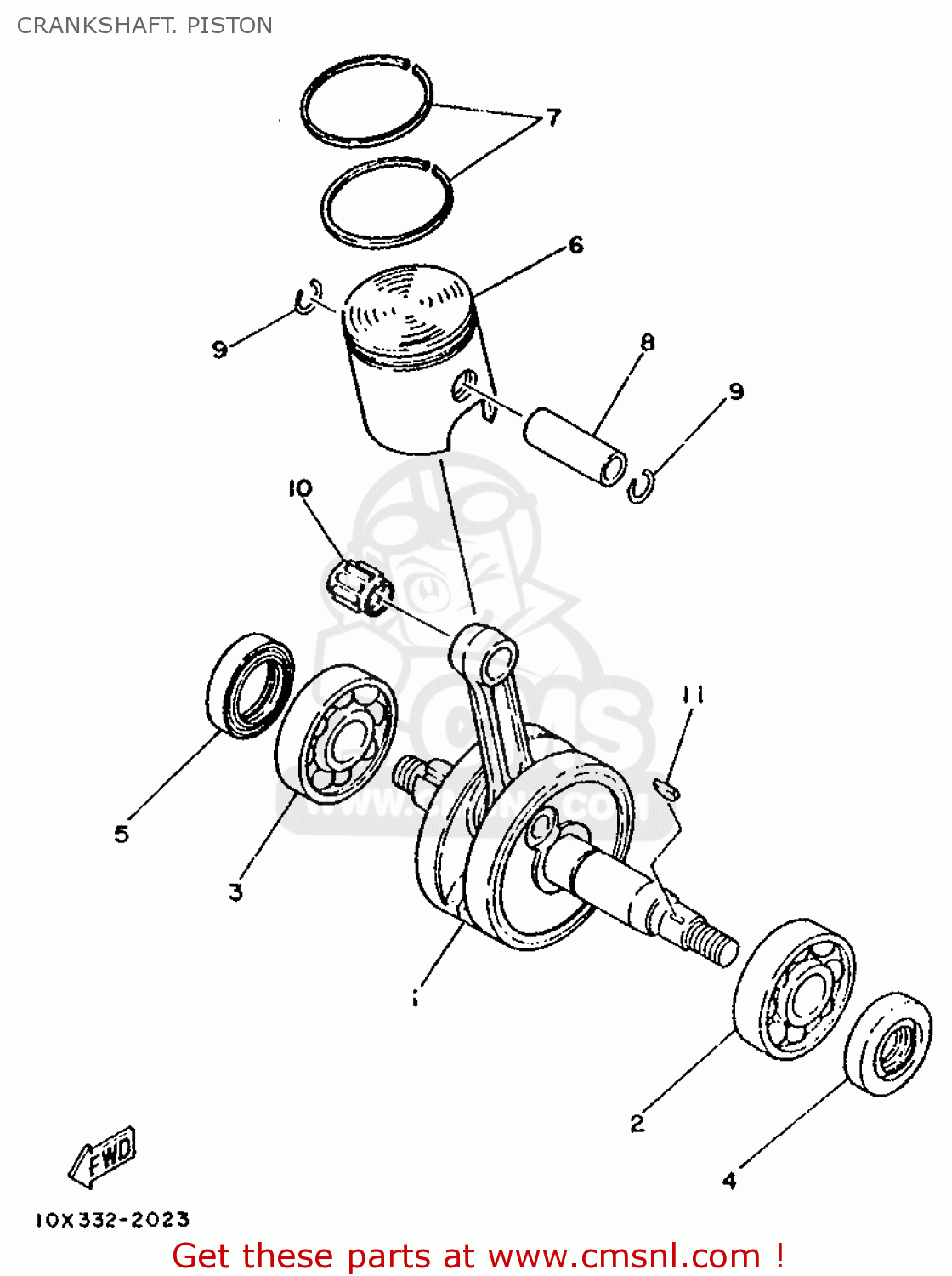 Yamaha DT80LC 1990 3WC1 GERMANY 203WC-332G2 CRANKSHAFT. PISTON - buy ...