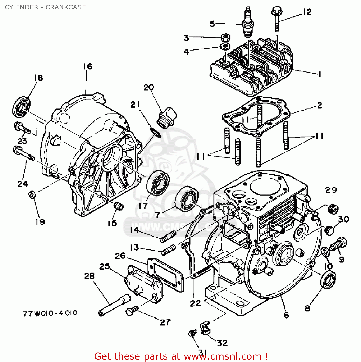 Yamaha EC2000 EC2800 GENERATOR CYLINDER CRANKCASE buy original