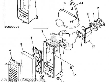 Yamaha EC5000DV EC5000DVE GENERATOR parts lists and schematics