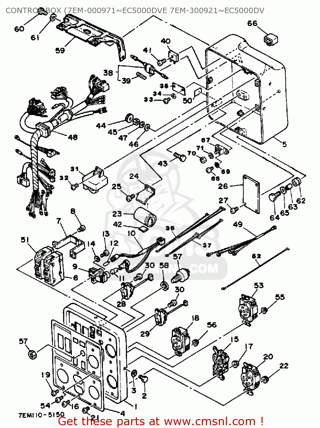 Yamaha EC5000DV EC5000DVE GENERATOR CONTROL BOX (7EM000971EC5000DVE